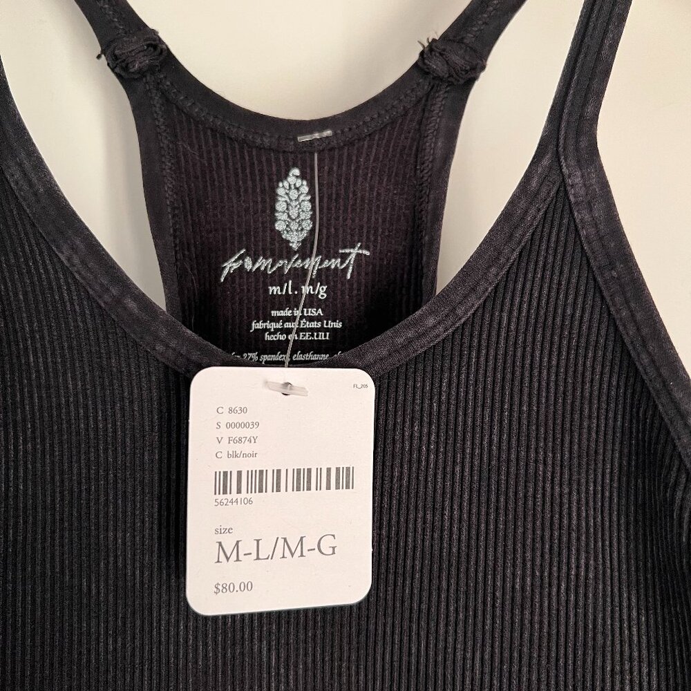 NWT FP Movement Black Ribbed Knit High Neck Onesie - Size M/L